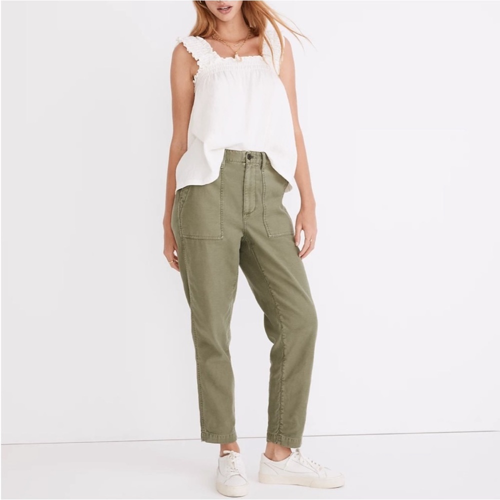Madewell Tapered Fatigue utility pant 25 25L Dried clover read!